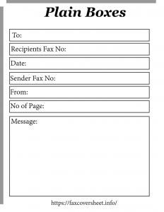 Free Plain Boxes Fax Cover Sheet
