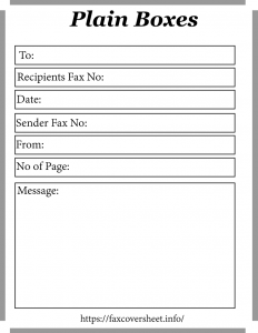 Plain Boxes Fax Cover Sheet