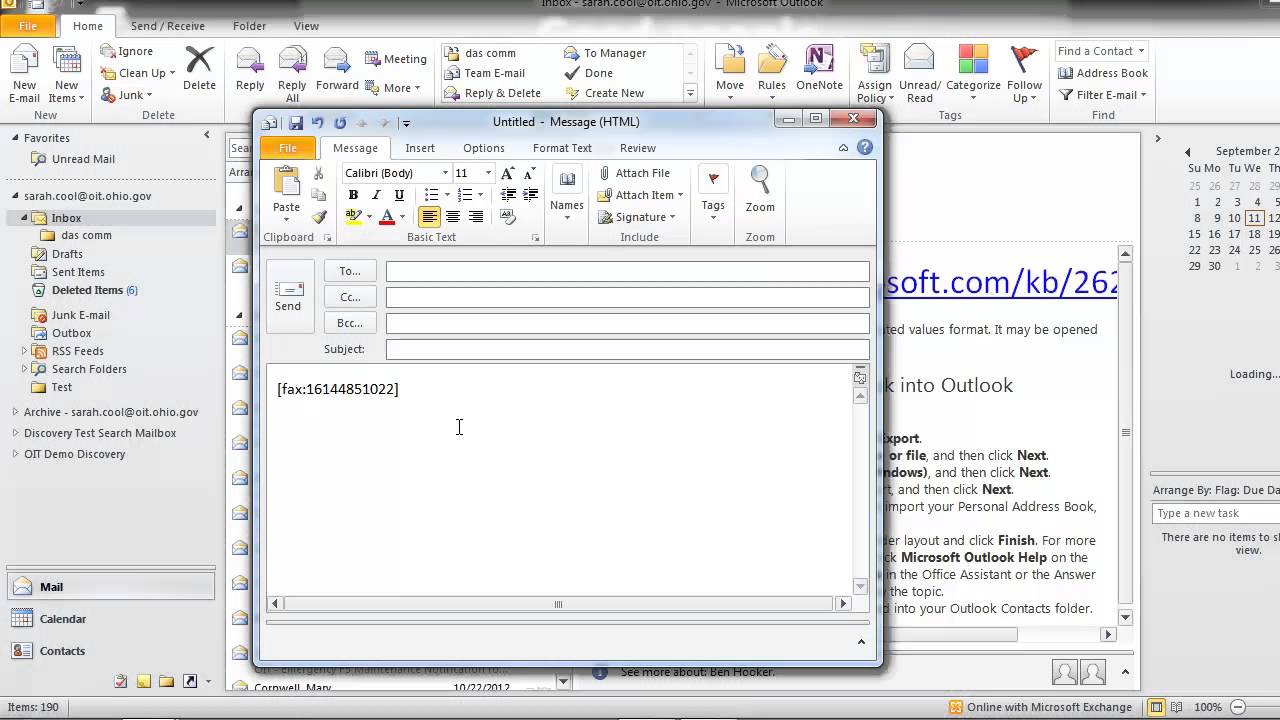 send fax from outlook