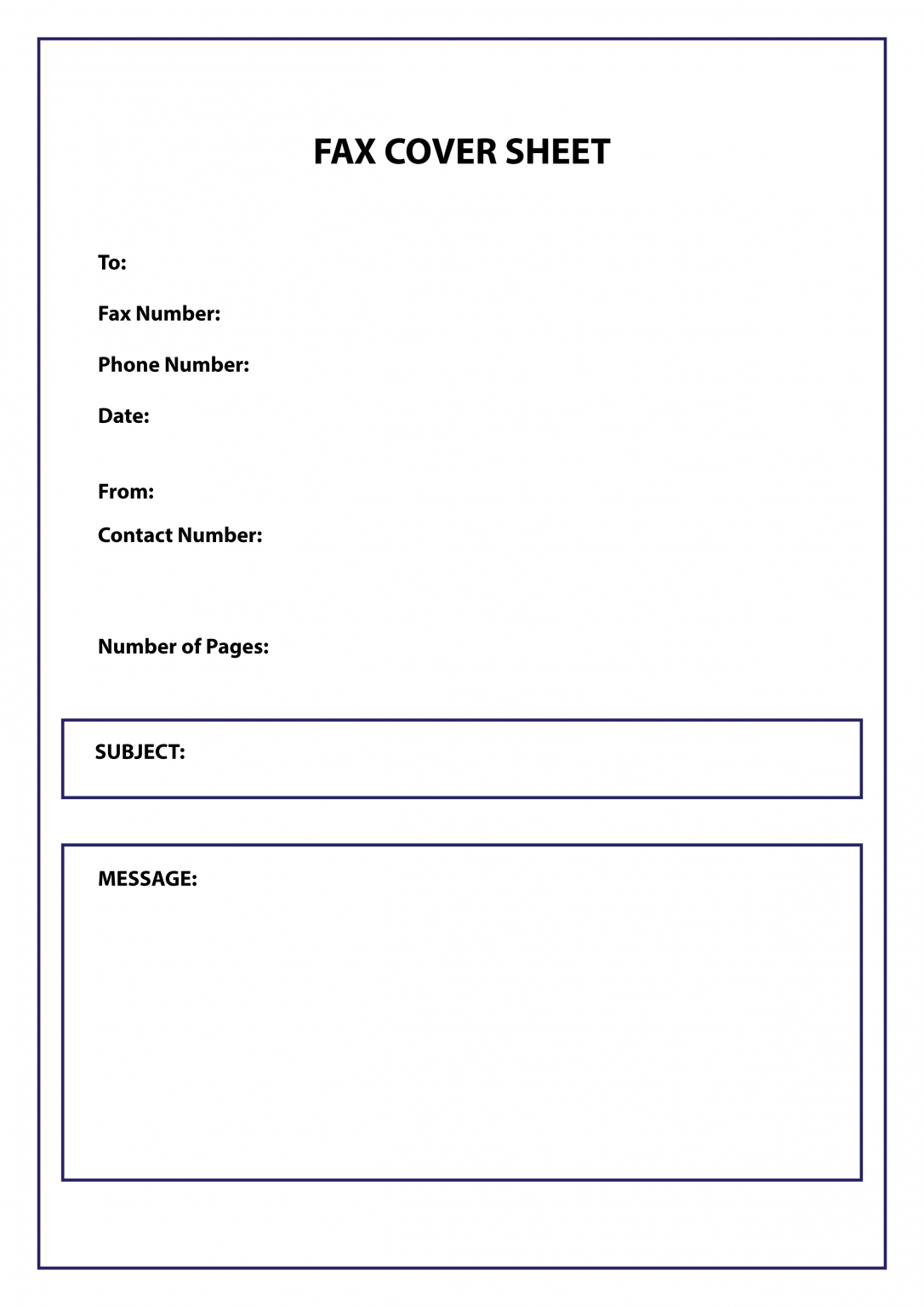 free printable fax cover sheet template sample examples