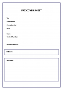 Fax Cover Sheet template
