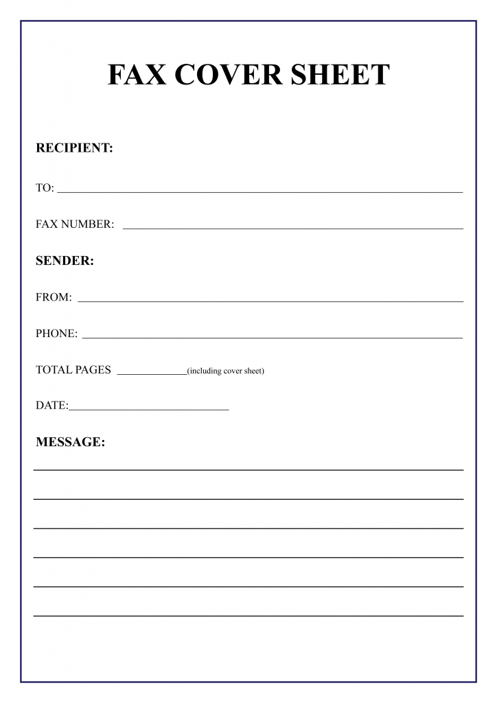 example of free fax cover sheet