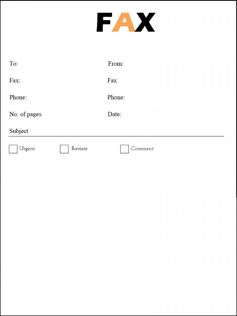 Personal Fax Cover Sheet Printable