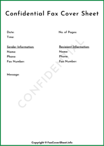 Confidential Fax Cover Sheet Template Printable in PDF