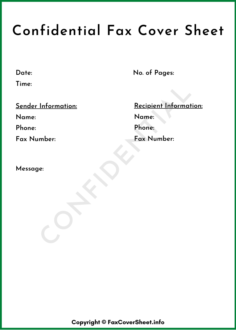 Free Confidential Fax Cover Sheet Free (1)