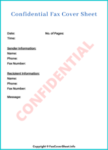 Confidential Fax Cover Sheet Free