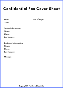 Confidential Printable Fax Cover Sheet