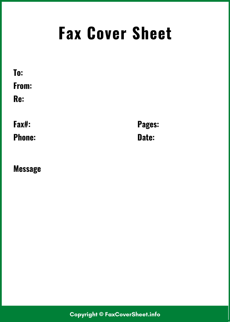 Fax Cover Sheet Free Template