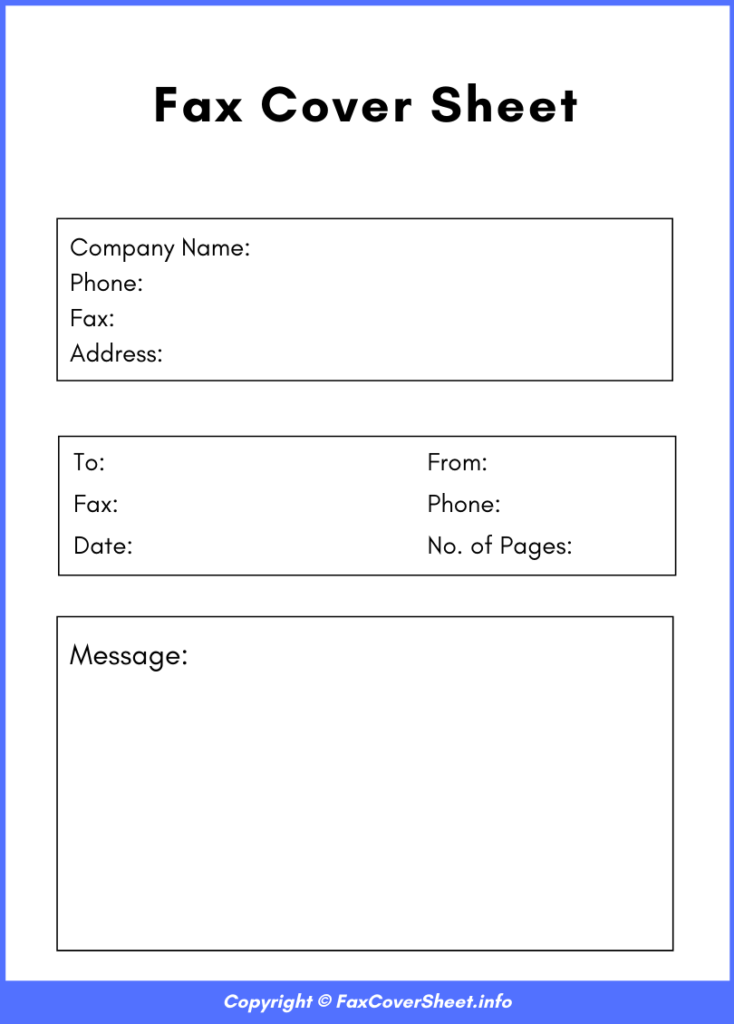 😃Printable Blank Fax Cover Sheet Templates😃