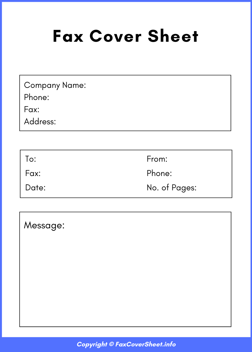 Free Blank Fax Cover Sheet