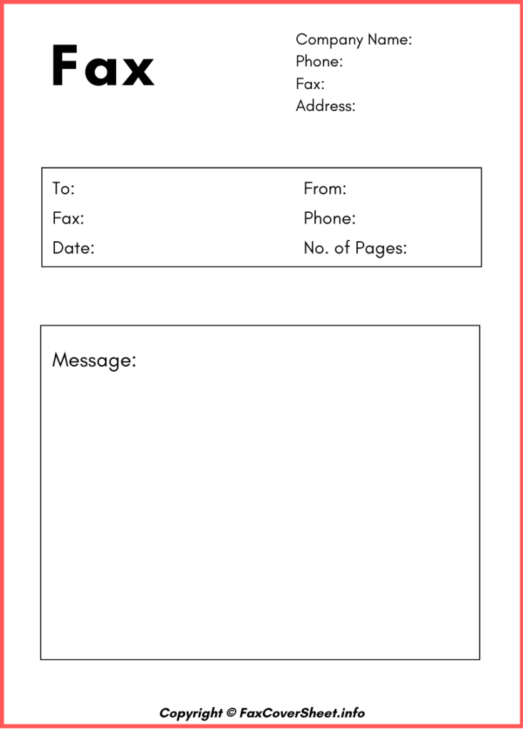 Free Fax Cover Sheet Template PDF & Mircosoft Word