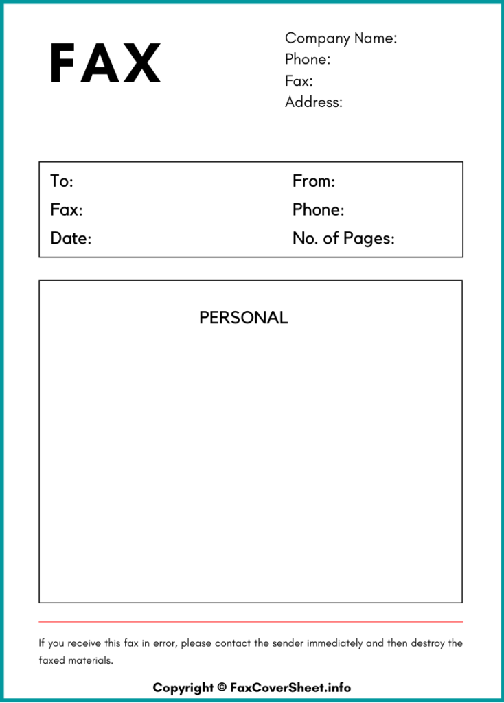 free fax cover sheet template pdf mircosoft word