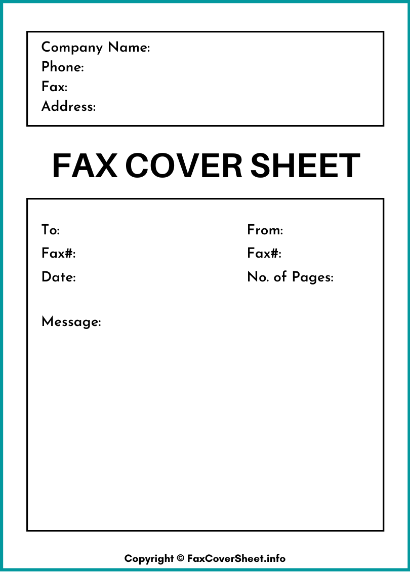 Free Generic Fax Cover Sheet