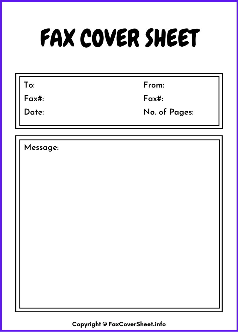 Generic Fax Cover Sheet Free