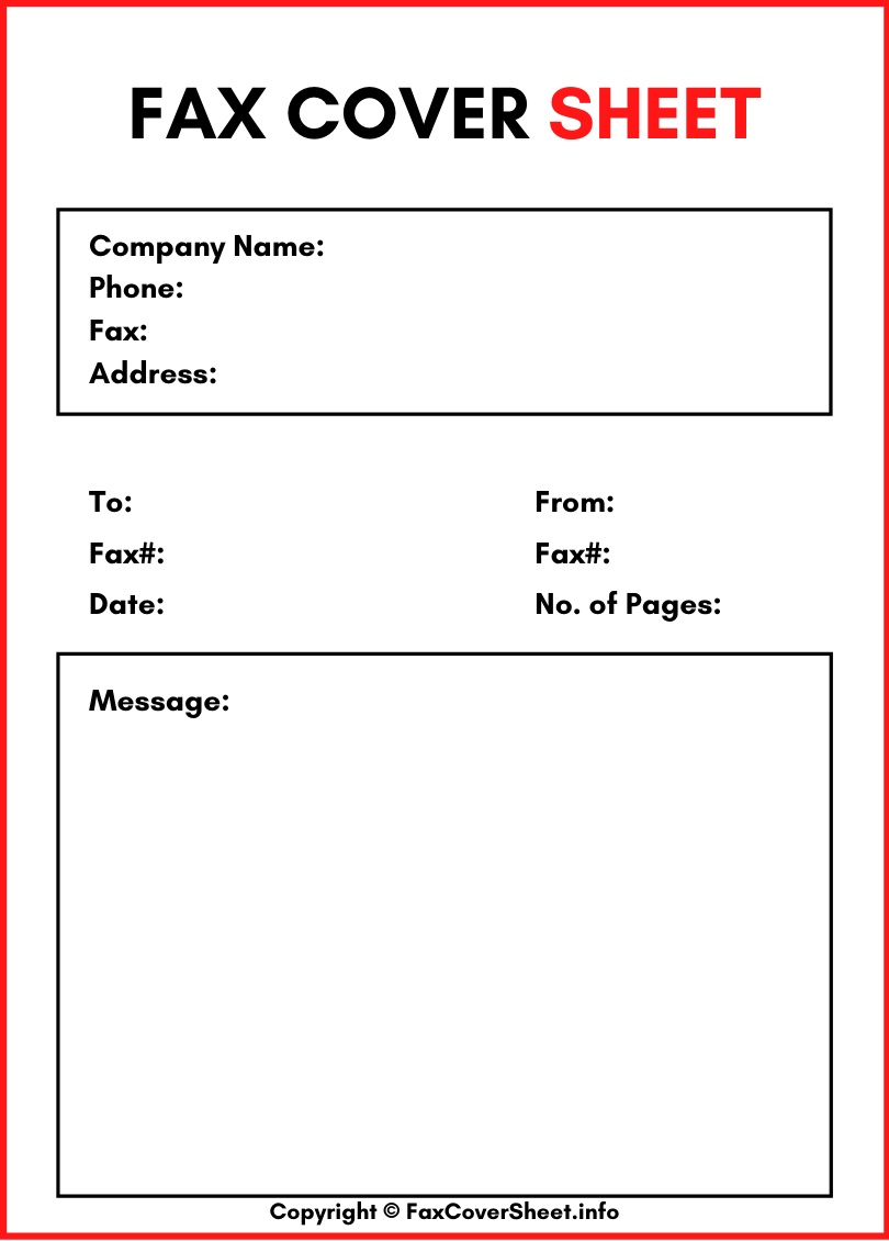 free printable generic fax cover sheet template pdf