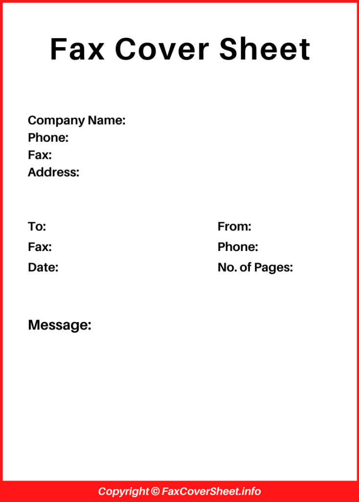 😃Printable Blank Fax Cover Sheet Templates😃