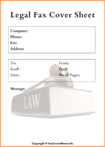 Printable Legal Fax Cover Sheet PDF