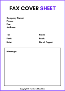 Standard Fax Cover Sheet Free