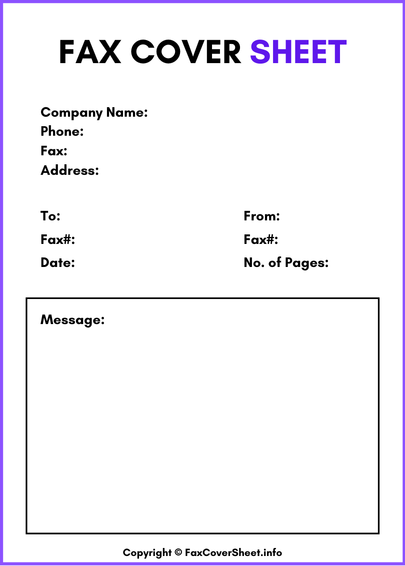 Standard Fax Cover Sheet Free