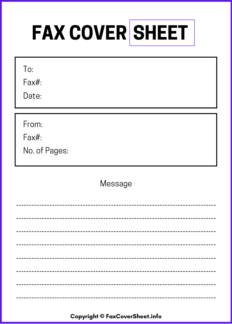 Standard Fax Cover Sheet PDF