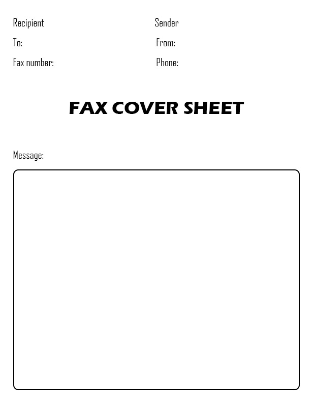 Printable Government fax cover sheet