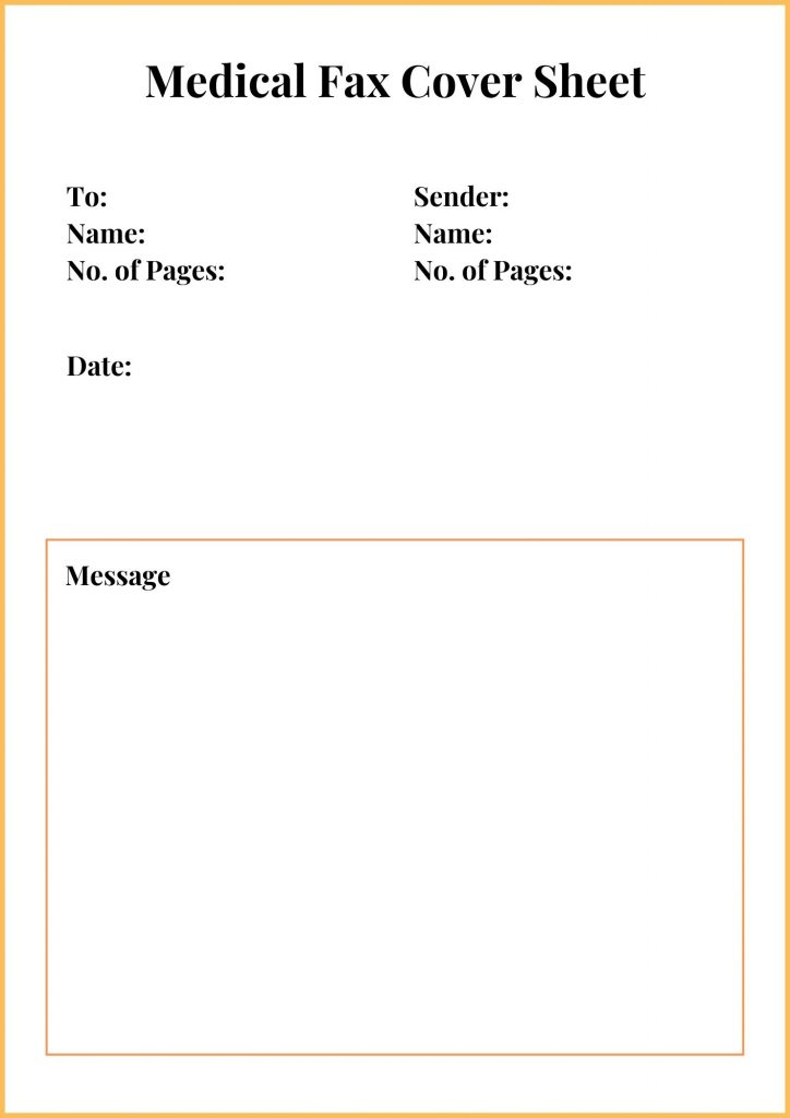 medical fax cover sheet template