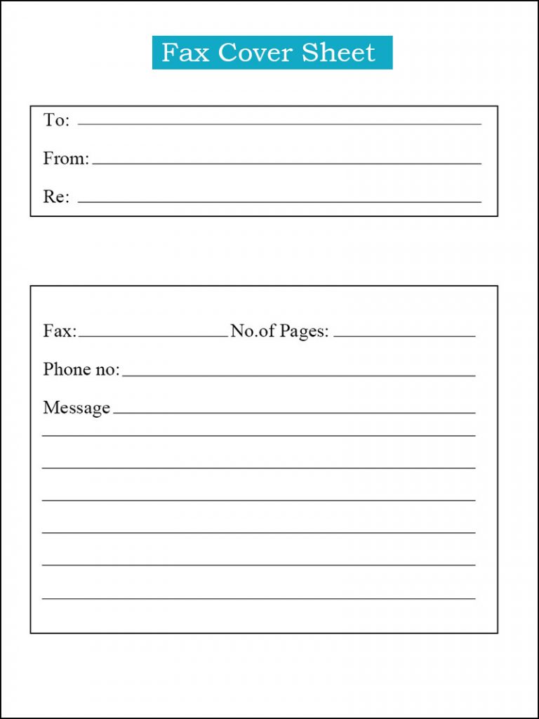 Fax Cover Sheet