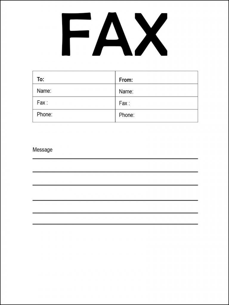 Fax Cover Sheet PDF