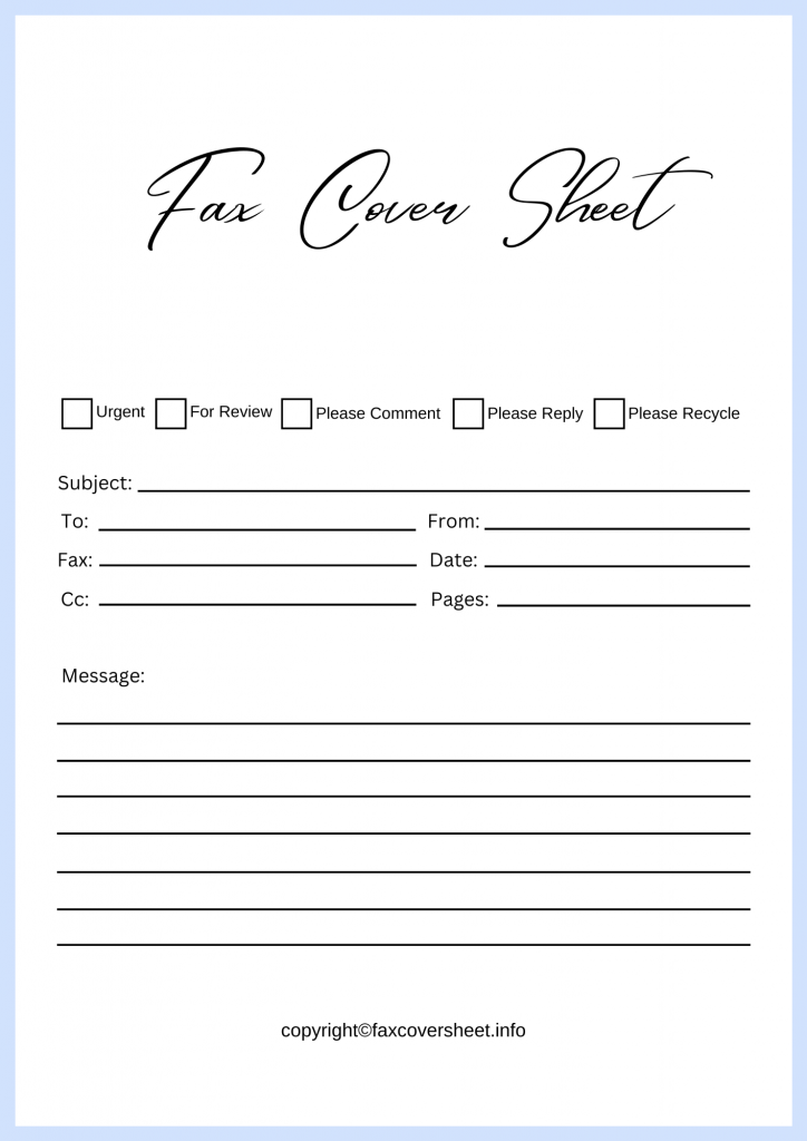 Attention Fax Cover Sheet Templates Printable in PDF & Word