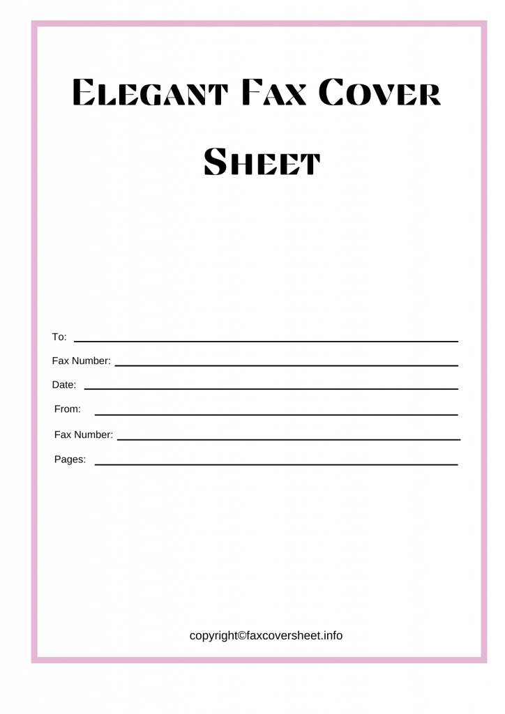 Elegant Fax Cover Sheet Template