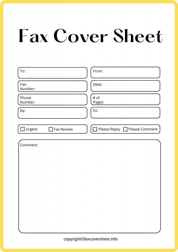Fax Cover Sheet Fillable Template