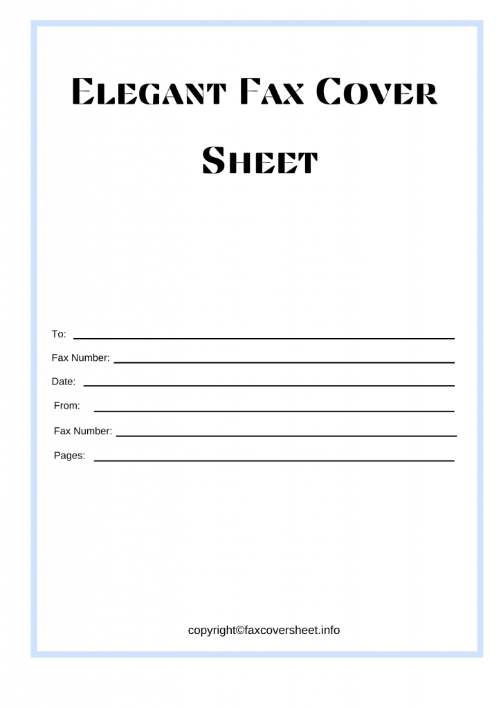Free Elegant Fax Cover Sheet Sample in PDF