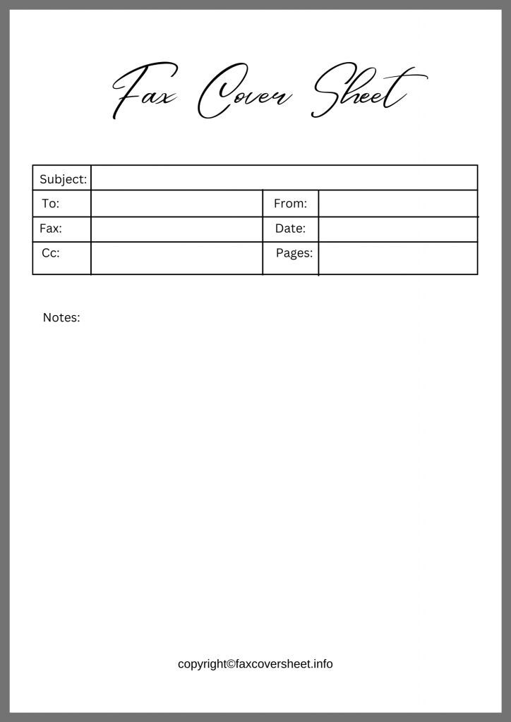 Free Fax Cover Sheet Attention Template