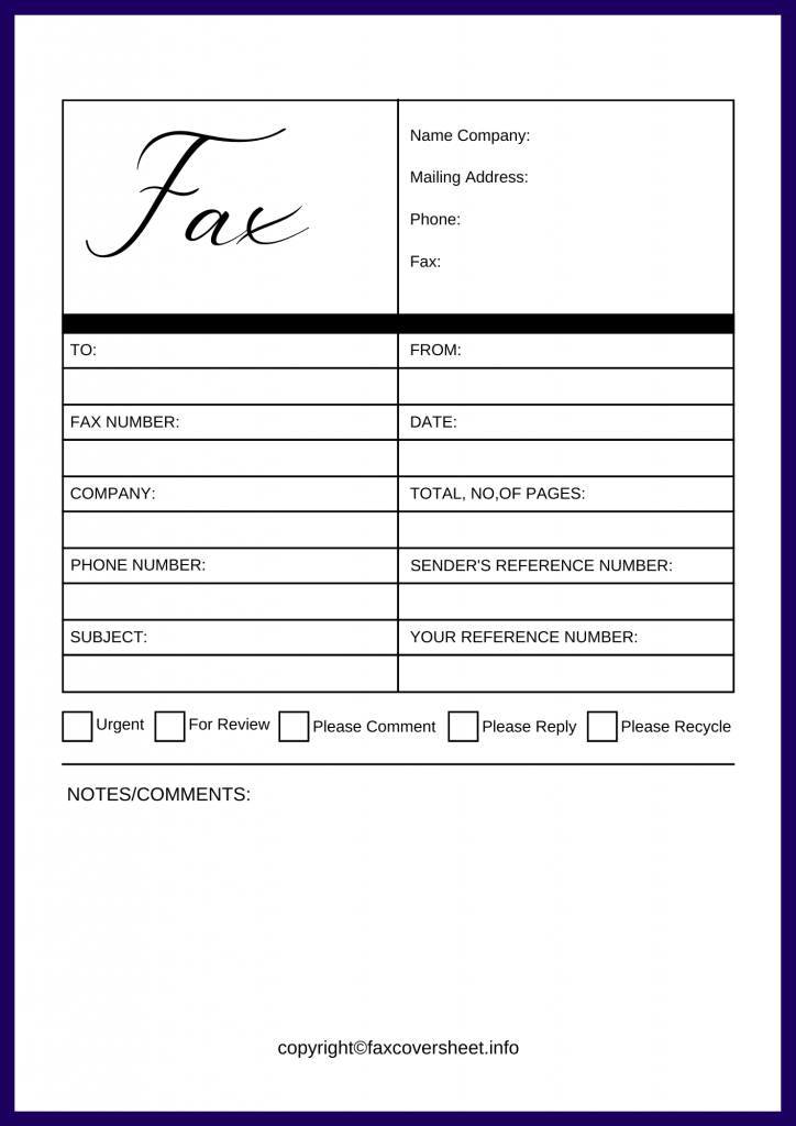 Free Fax Cover Sheet Template Open Office in PDF