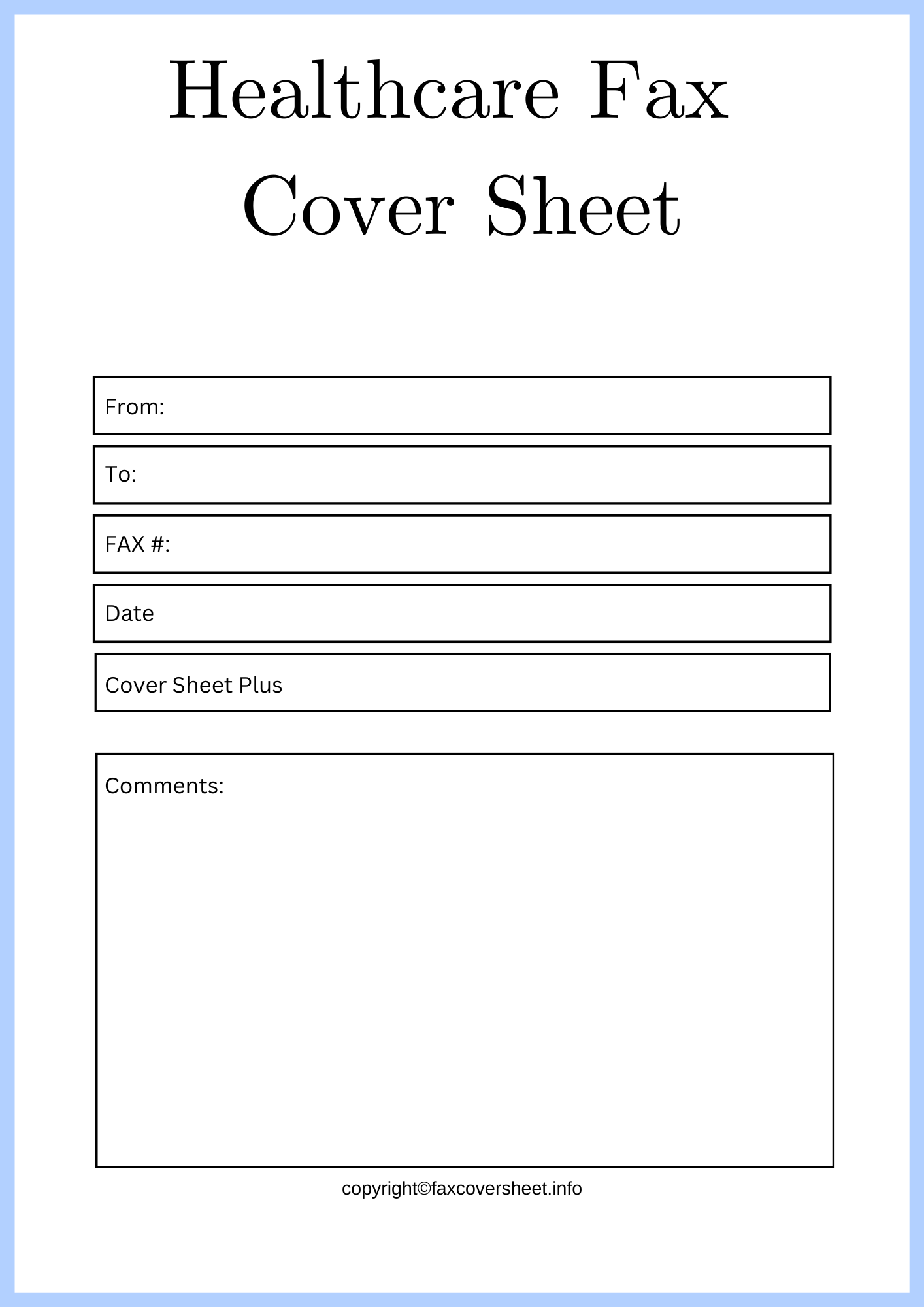 Healthcare Fax Cover Sheet Templates Printable in PDF & Word