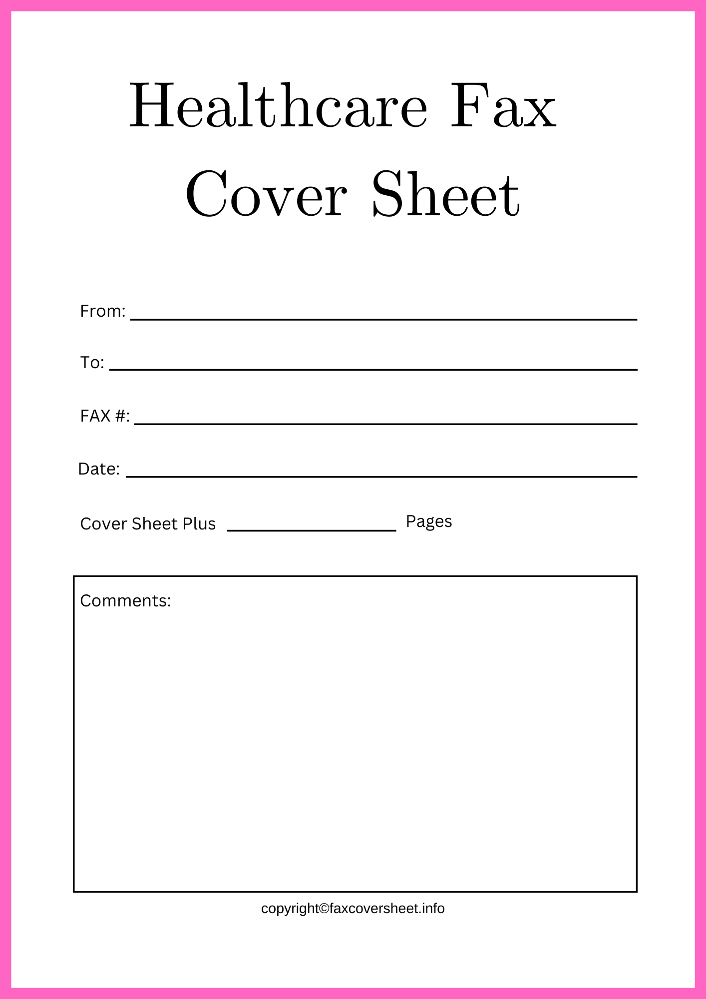 Healthcare Fax Cover Sheet