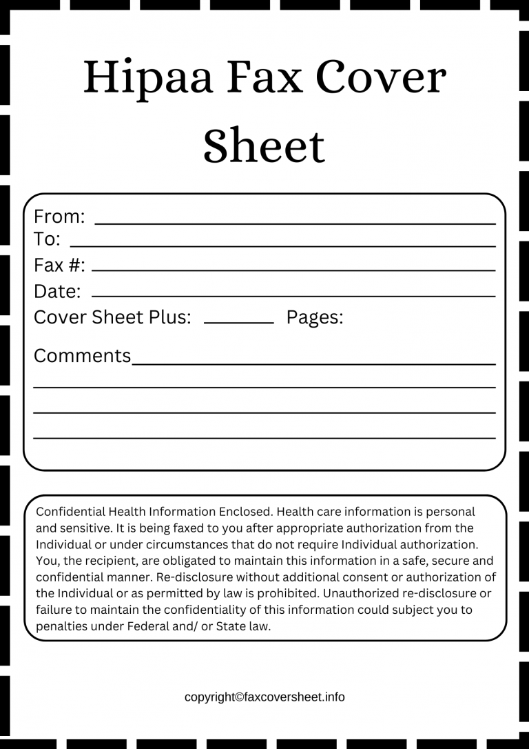 HIPAA Fax Cover Sheet Templates Printable in PDF & Word
