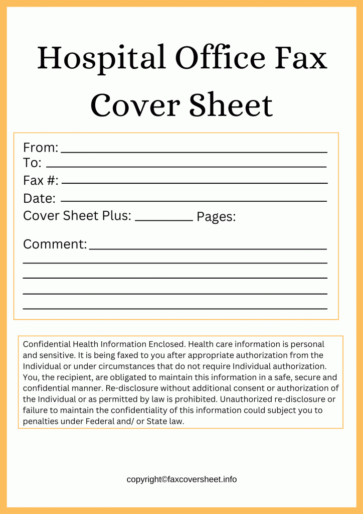 Hospital Fax Cover Sheet Template