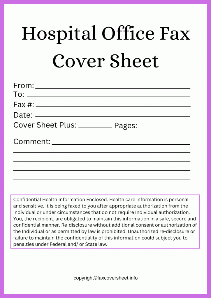 Hospital Fax Cover Sheet Template
