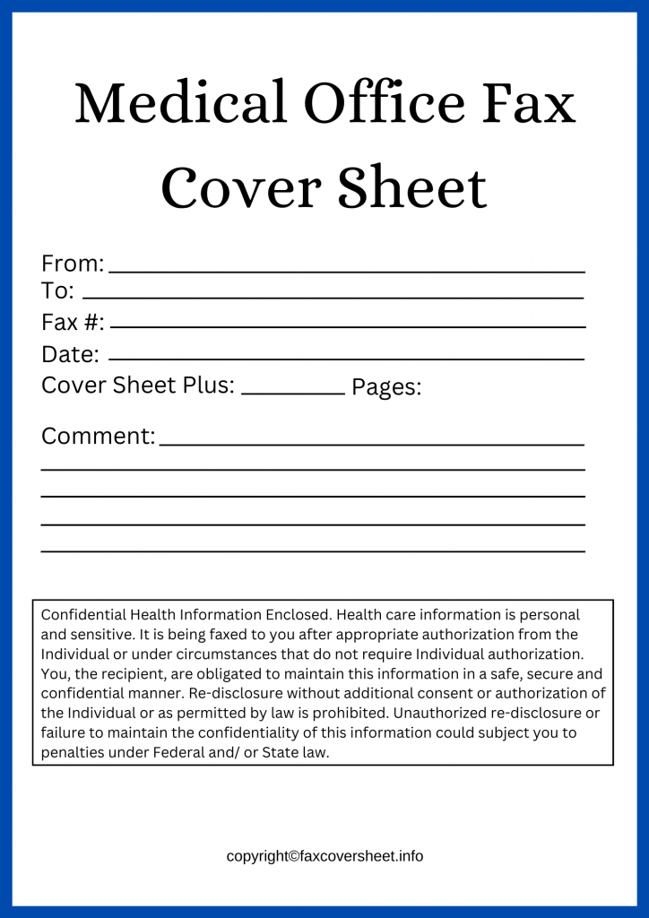Medical Office Fax Cover Sheet Template in PDF & Word