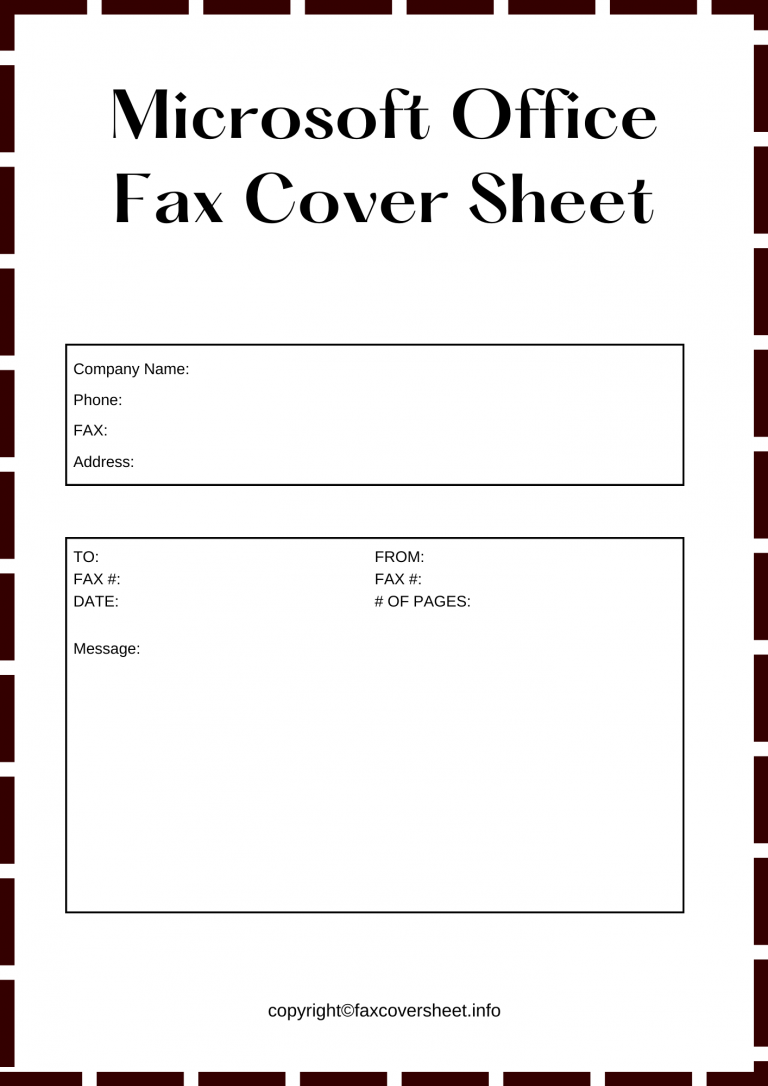 Microsoft Office Fax Cover Sheet Templates In PDF & Word