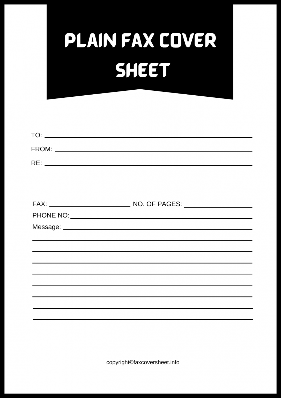 Plain Fax Cover Sheet Templates Printable in PDF & Word