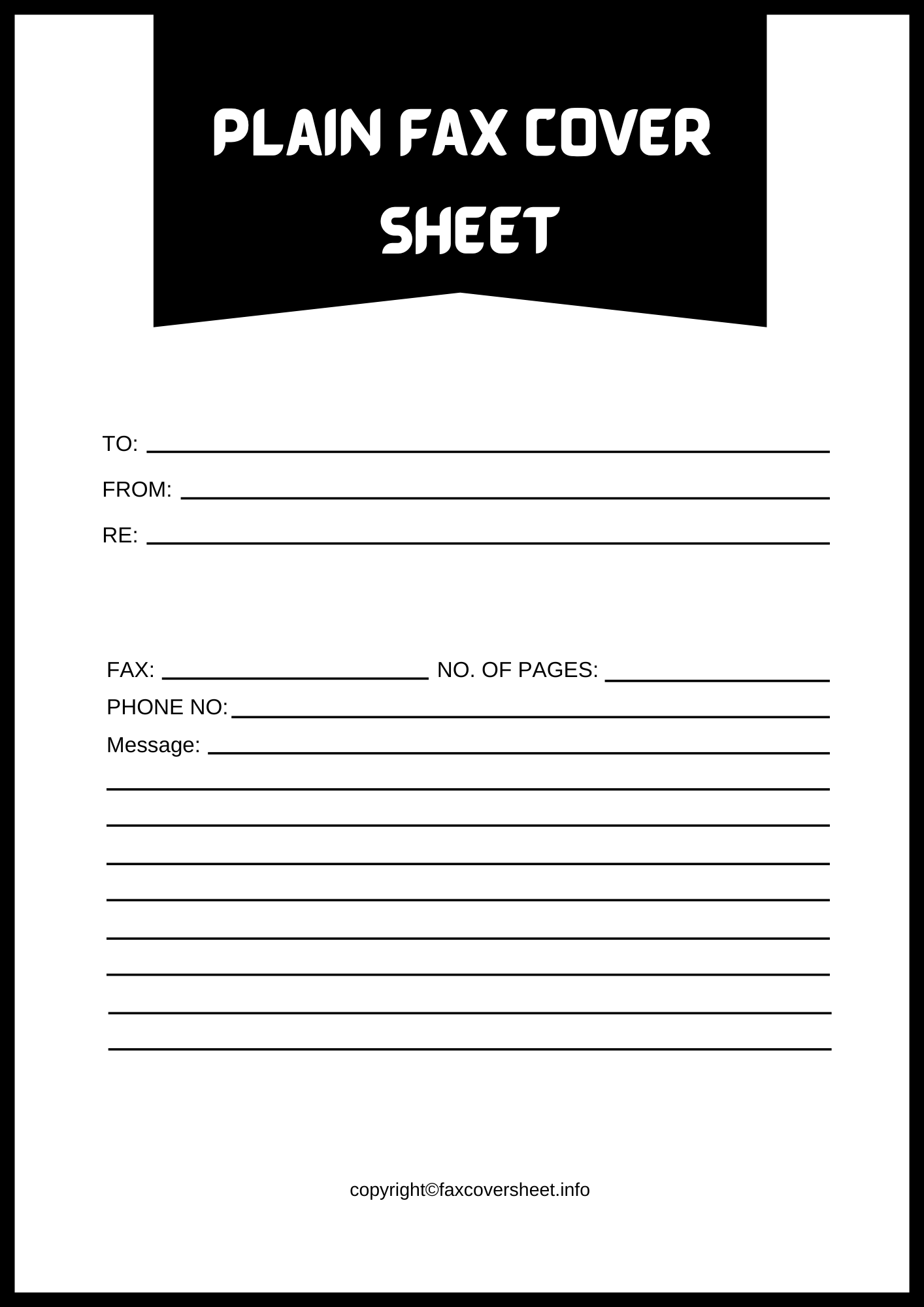 Plain Fax Cover Sheet Templates Printable in PDF & Word