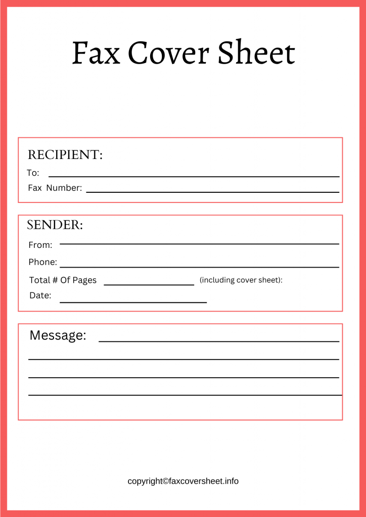 Printable Fax Cover Sheet for Job Application