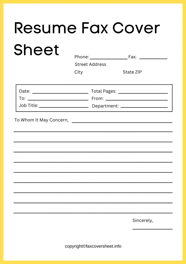 Fax Cover Sheet for Resume Templates - Printable Fax Cover Sheet For Resume 768x1086