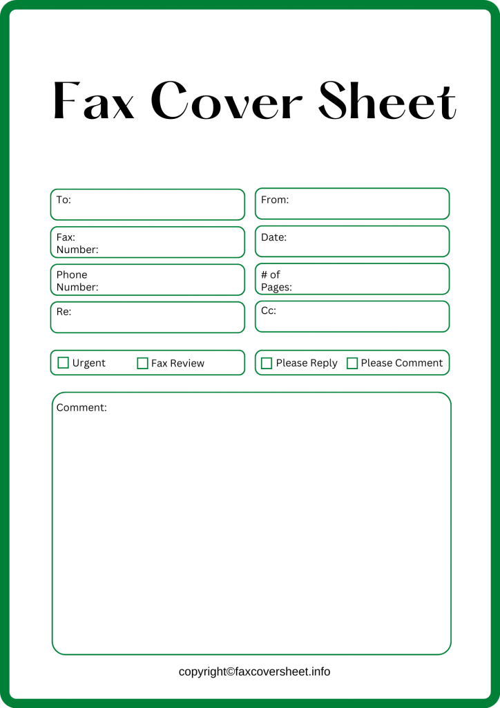 Printable Fillable Fax Cover Sheet in PDF