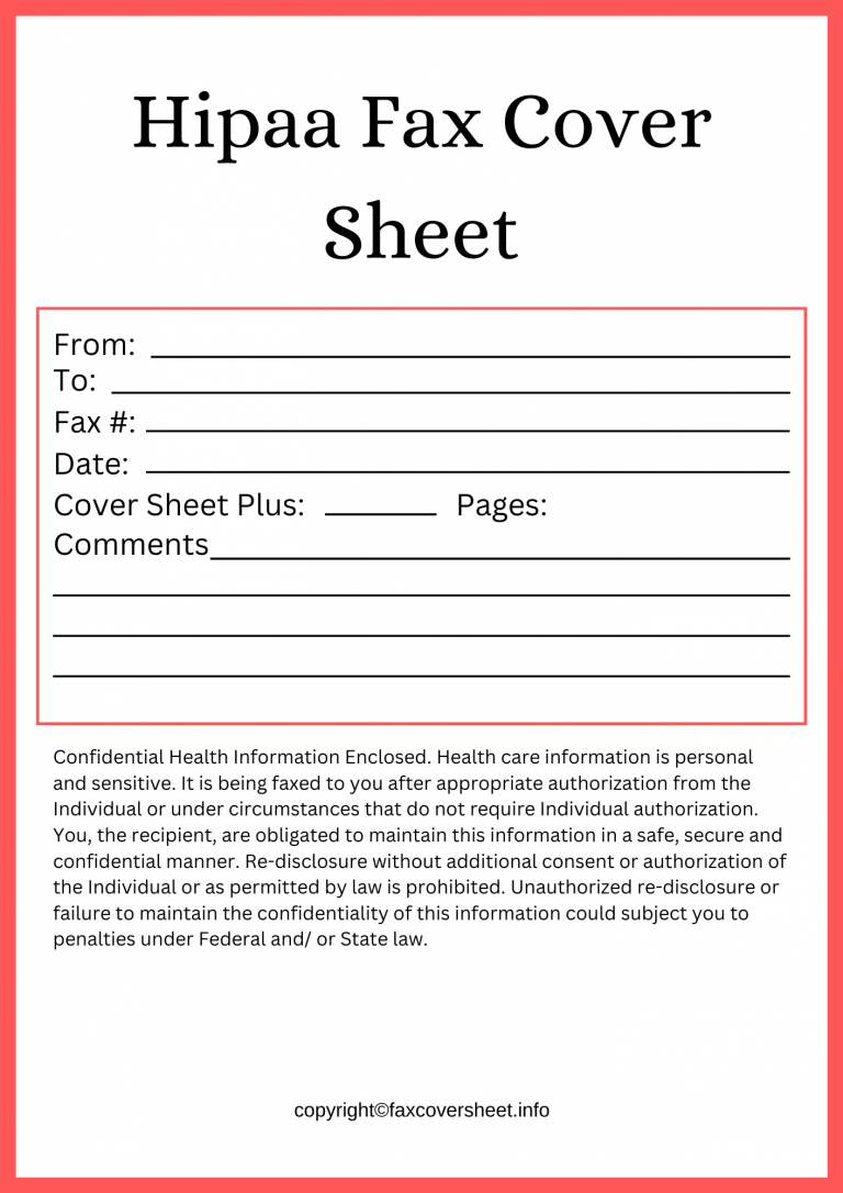 HIPAA Fax Cover Sheet Templates Printable in PDF & Word