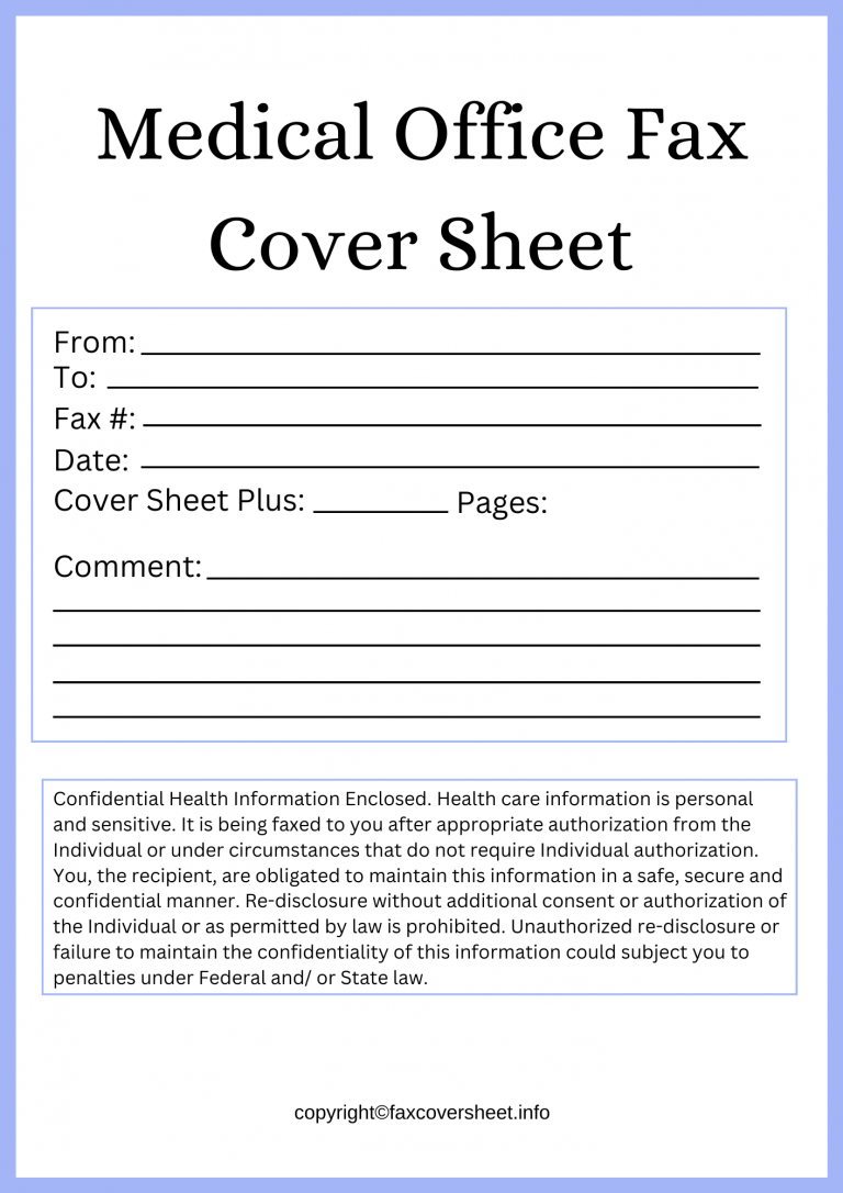 Medical Office Fax Cover Sheet Template in PDF & Word