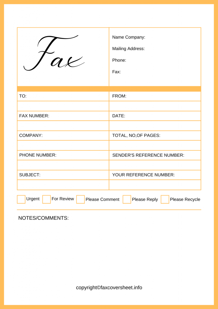 Printable Open Office Fax Cover Sheet
