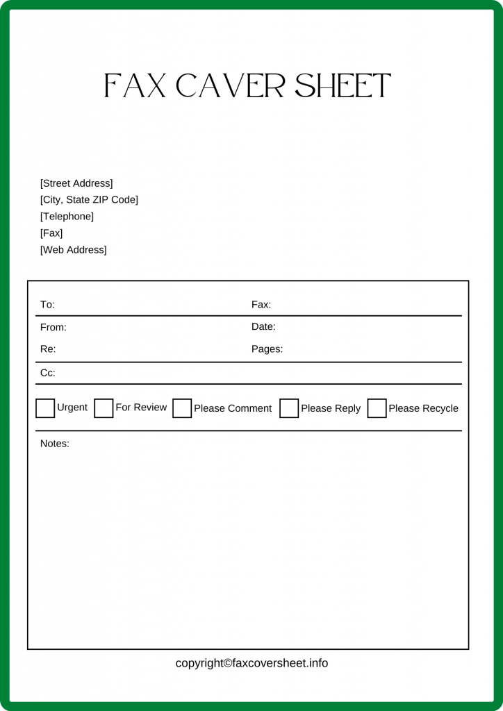 Printable PDF Free Printable Downloadable Fax Cover Sheet